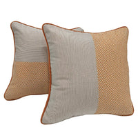 Contemporary Split-Pattern Indoor-Outdoor Pillow Covers (16x16, Set of 2)