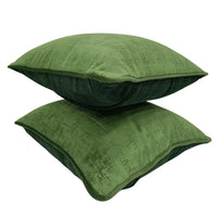 Luxe Velvet Pillow Covers with Piping (16x16, Set of 2)