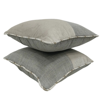 Dual-Tone Textured Pillow Covers in Gray & Off-White (16x16, Set of 2) - Alternate image