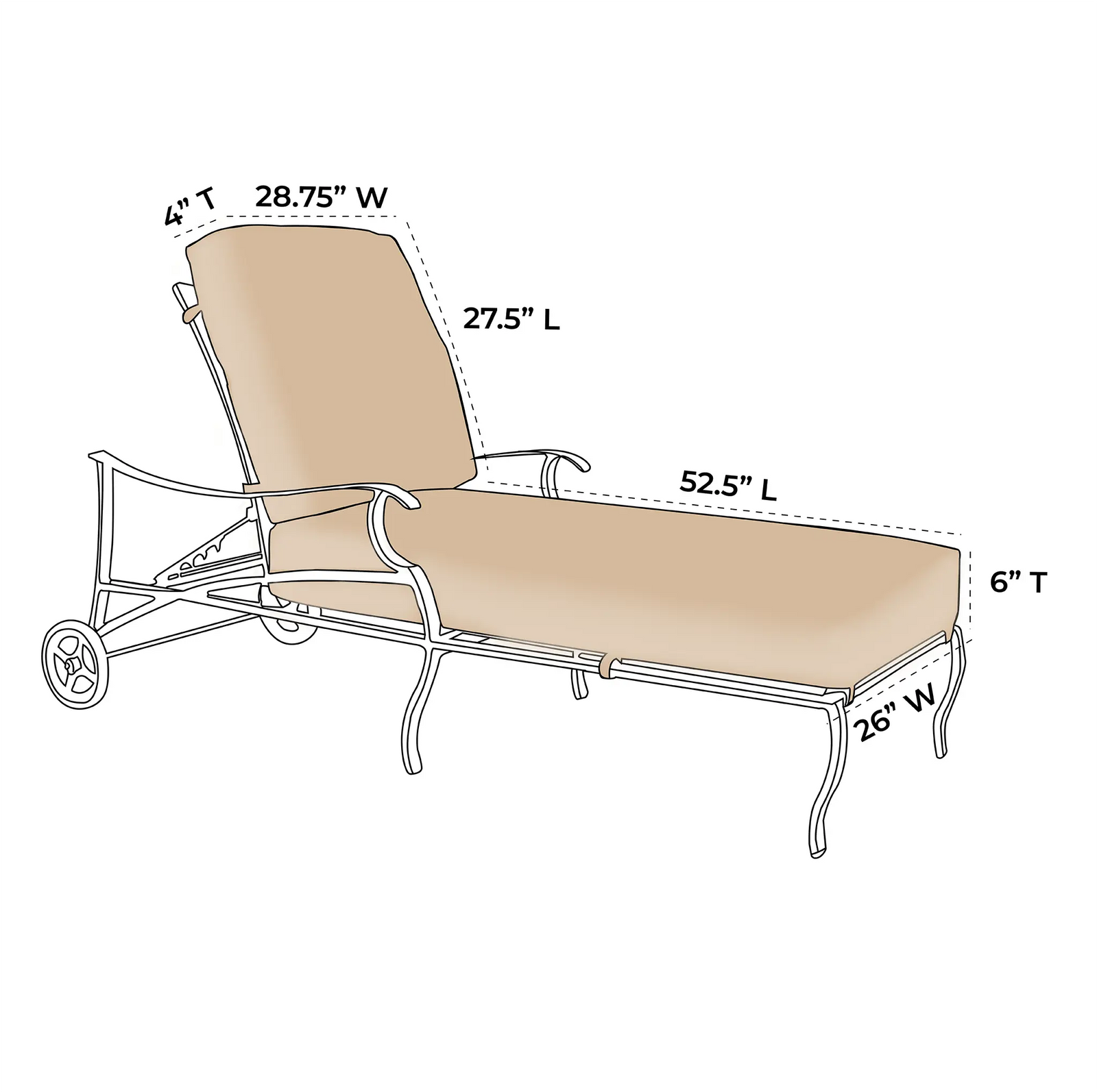 OW Lee Belle Vie Replacement Cushion Chaise Lounge |  ZIPCushions