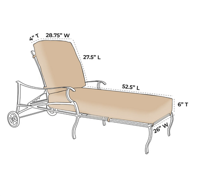 OW Lee Belle Vie Replacement Cushion Chaise Lounge