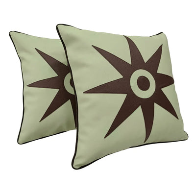 Sunburst Leather Like Pillow Covers (18x18, Set of 2)