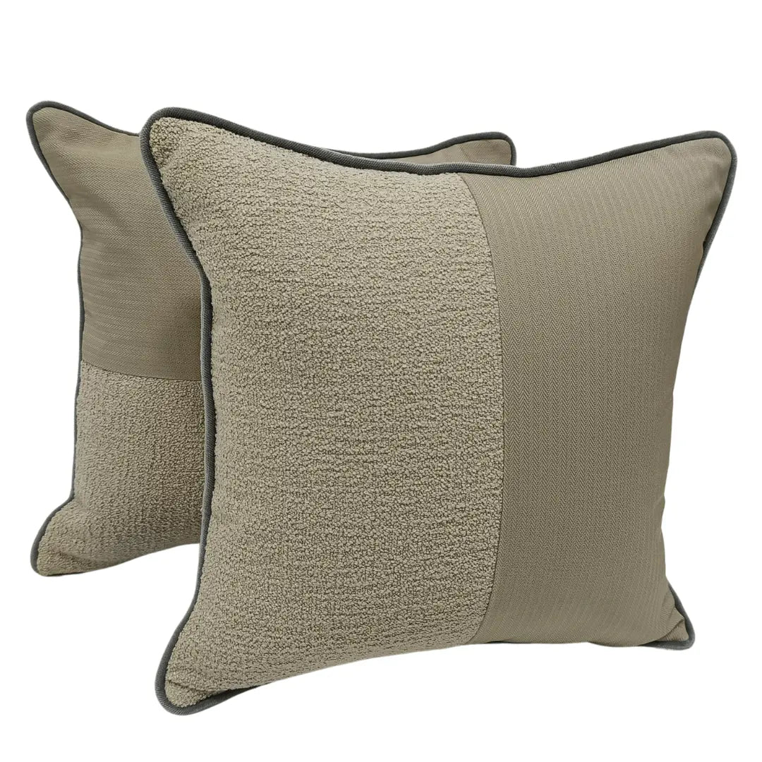 Luxurious Two-Tone Decorative Pillow Covers (16×16, Set of 2) | ZIPCushions