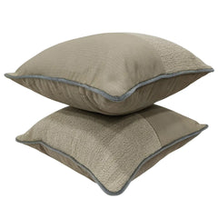 Luxurious Two-Tone Decorative Pillow Covers (16×16, Set of 2) - Hover Image