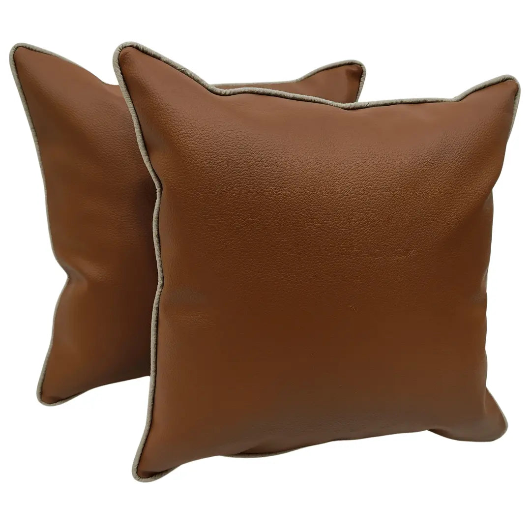 Classic Brown & Espresso Dual-Tone Pillow Covers (16×16, Set of 2) | ZIPCushions