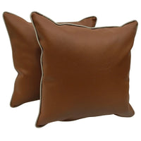 Classic Brown & Espresso Dual-Tone Pillow Covers (16×16, Set of 2)