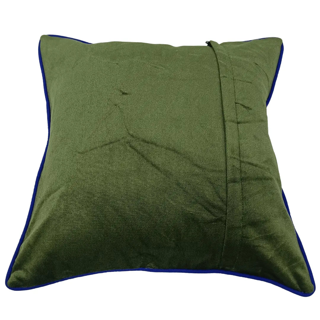 Lush Green Pillow Covers with Bold Accents (16×16, Set of 2) | ZIPCushions - view 3