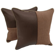 Modern Dual-Tone Pillow Covers in Rich Brown Hues (16x16, Set of 2) | ZIPCushions