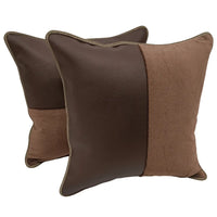 Modern Dual-Tone Pillow Covers in Rich Brown Hues (16x16, Set of 2)