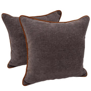 Luxurious Textured Pillow Covers with Contrast Piping (16x16, Set of 2) | ZIPCushions