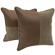 Classic Brown & Beige Pillow Covers (Set of 2, 16x16) | ZIPCushions