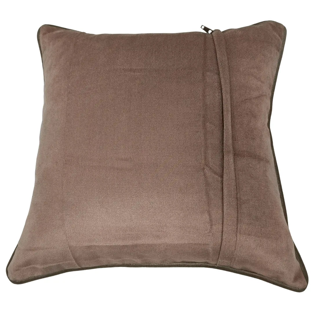 Classic Brown & Beige Pillow Covers (Set of 2, 16x16) | ZIPCushions - view 3