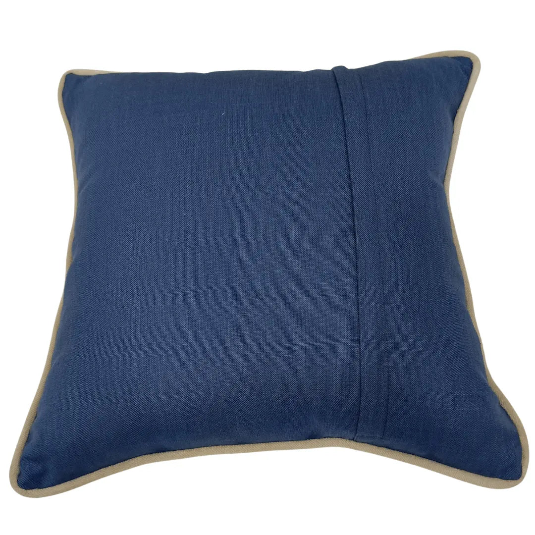 Blue & Beige Luxe Pillow Covers (Set of 2, 16x16) | ZIPCushions - view 3
