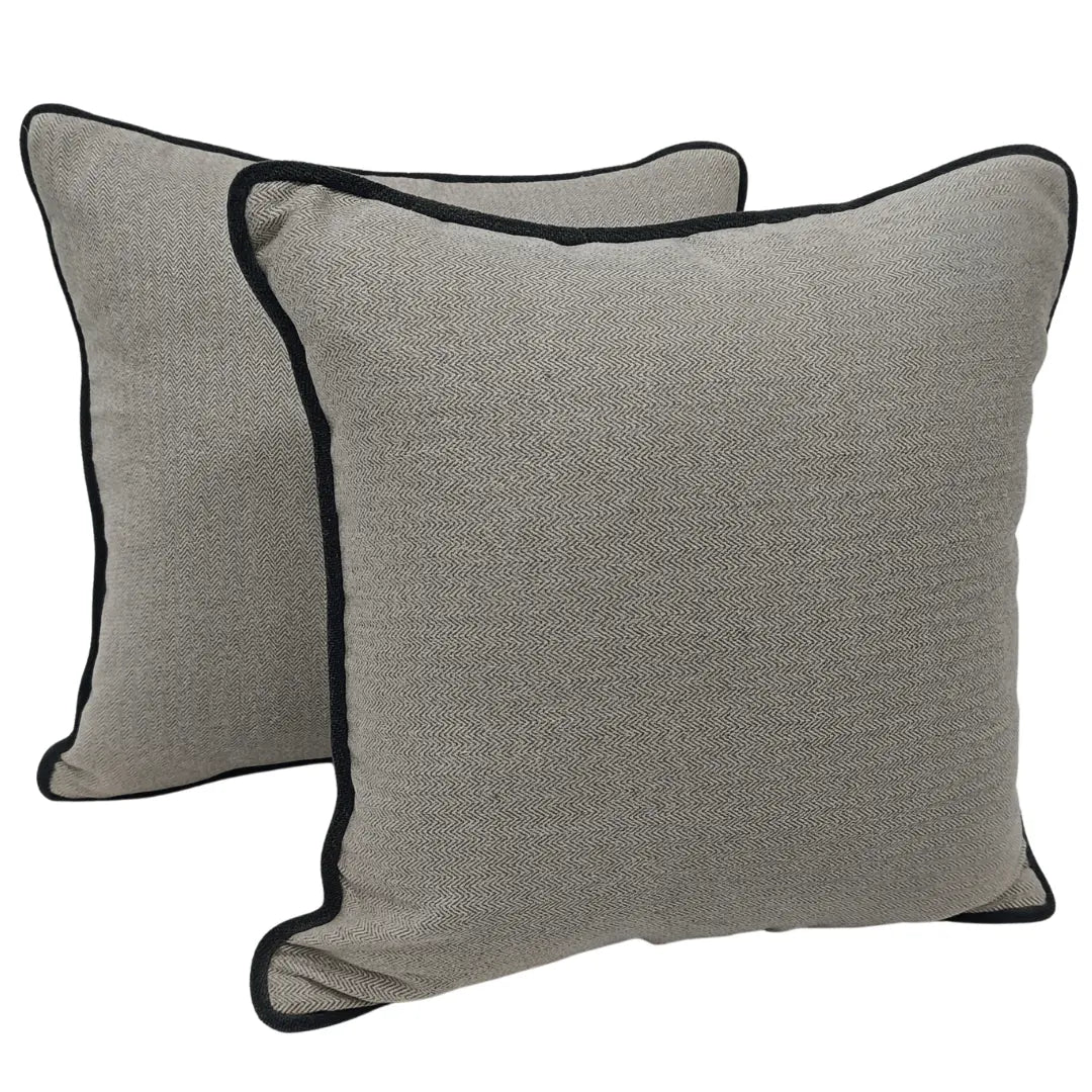 Gray Herringbone Pillow Covers (Set of 2, 16x16) | ZIPCushions