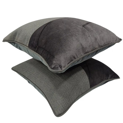 Elegant Charcoal Accent Pillow Covers (Set of 2, 16x16) - Alternate image