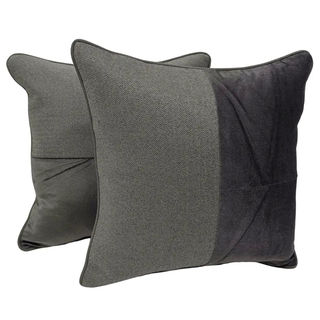 Elegant Charcoal Accent Pillow Covers (Set of 2, 16x16) | ZIPCushions