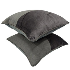 Elegant Charcoal Accent Pillow Covers (Set of 2, 16x16) - Hover Image