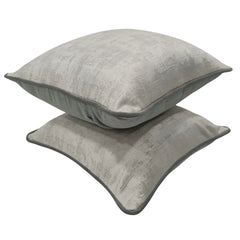 Sophisticated Silver Accent Pillow Covers (16×16, Set of 2) - Hover Image