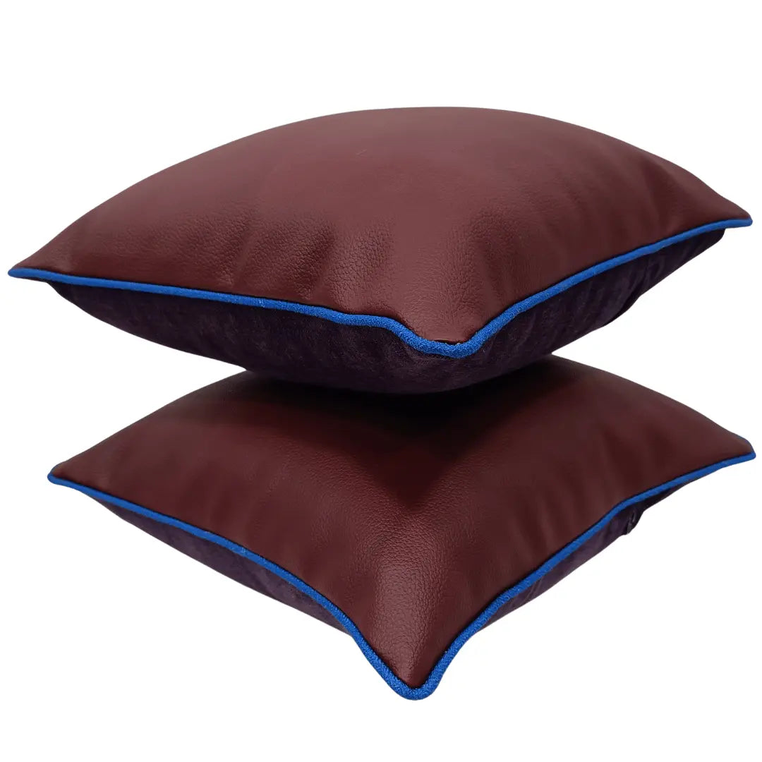 Deep Burgundy Dual-Tone Pillow Covers (16×16, Set of 2) | ZIPCushions - view 2