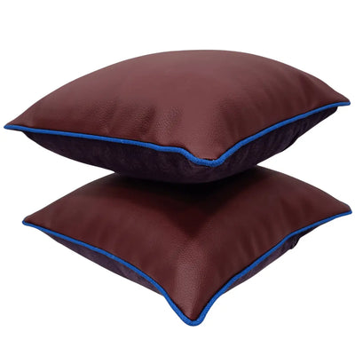Deep Burgundy Dual-Tone Pillow Covers (16×16, Set of 2) - Alternate image
