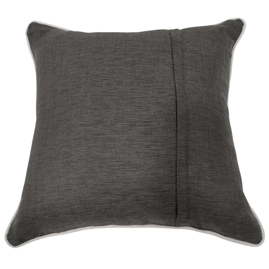 Elegant Split-Design Gray and White Pillow Covers (16×16, Set of 2) | ZIPCushions - view 3