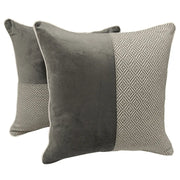 Elegant Split-Design Gray and White Pillow Covers (16×16, Set of 2) | ZIPCushions