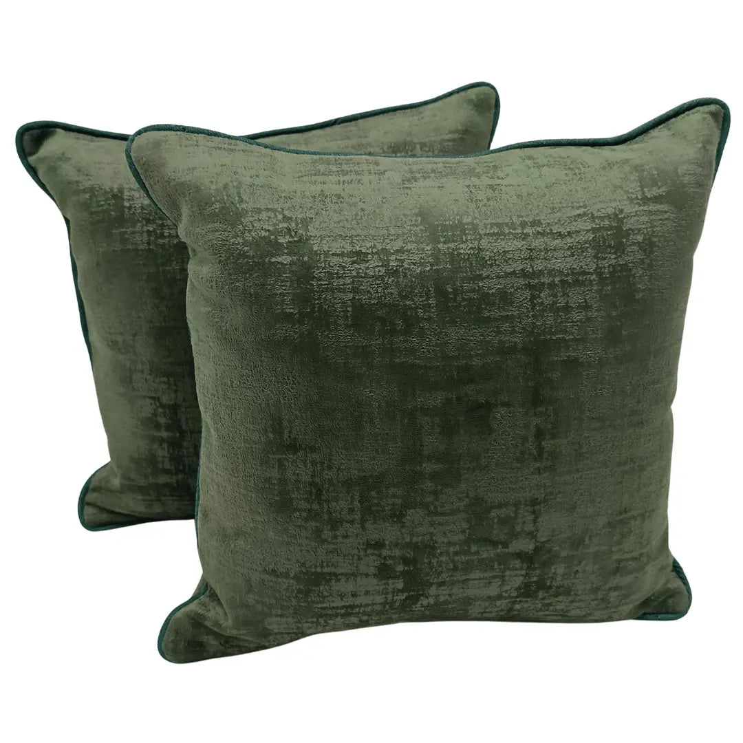 Deep Moss Velvet Pillow Covers (16x16, Set of 2) | ZIPCushions