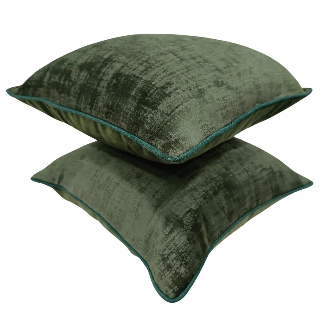 Deep Moss Velvet Pillow Covers (16x16, Set of 2) | ZIPCushions - view 2