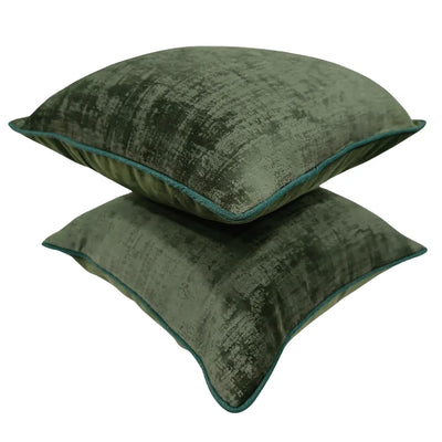Deep Moss Velvet Pillow Covers (16x16, Set of 2) - Alternate image
