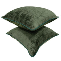 Deep Moss Velvet Pillow Covers (16x16, Set of 2)