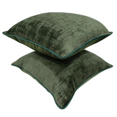 Deep Moss Velvet Pillow Covers (16x16, Set of 2) - Hover Image