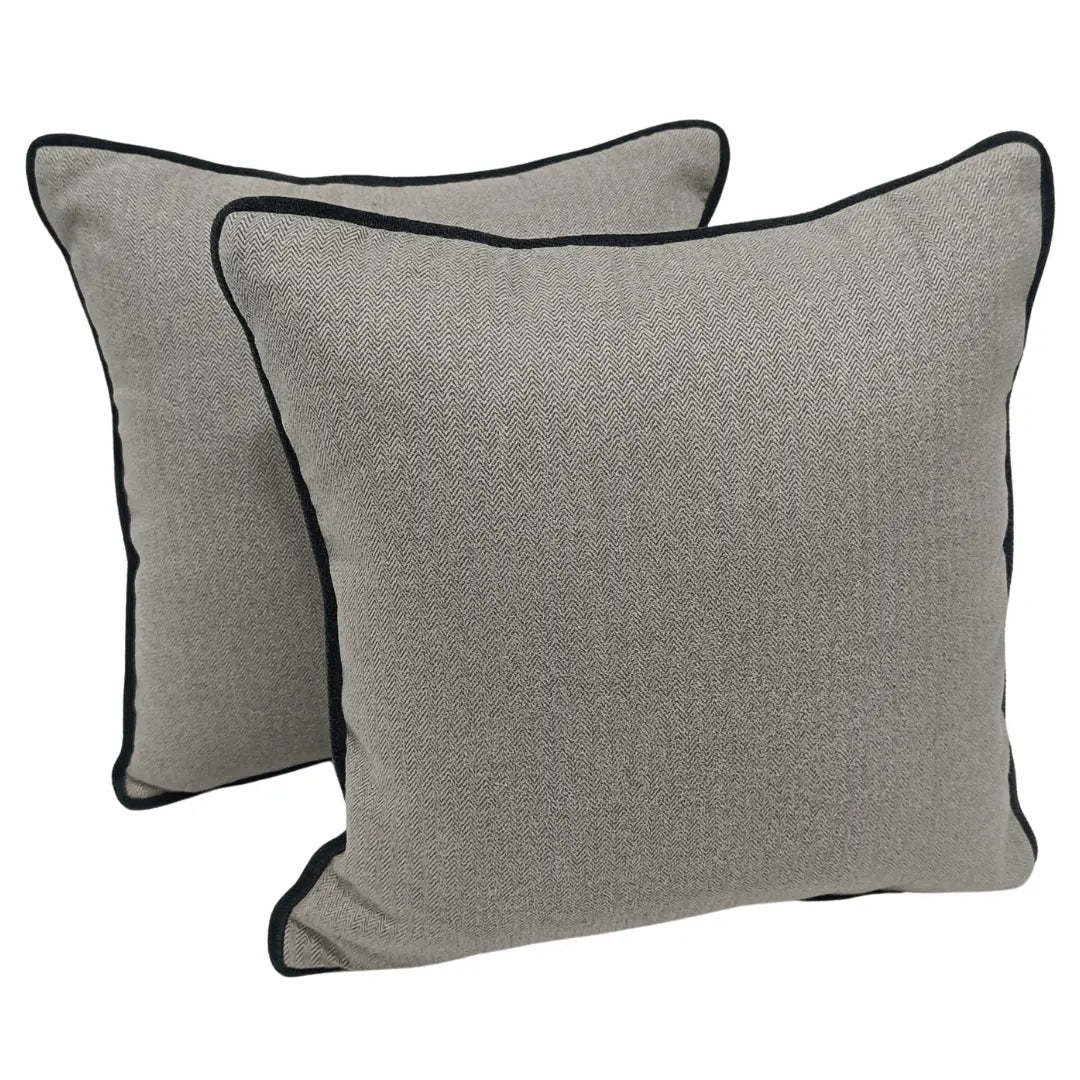 Gray Herringbone Pillow Covers (16x16, Set of 2) | ZIPCushions