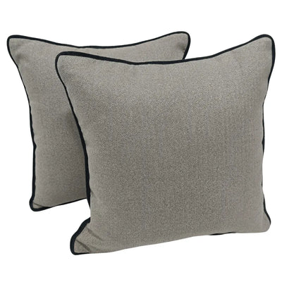Gray Herringbone Pillow Covers (16x16, Set of 2)