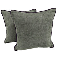 Muted Green & Mustard Contrast Pillow Covers (16x16, Set of 2)