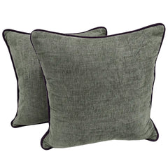 Muted Green & Mustard Contrast Pillow Covers (16x16, Set of 2)
