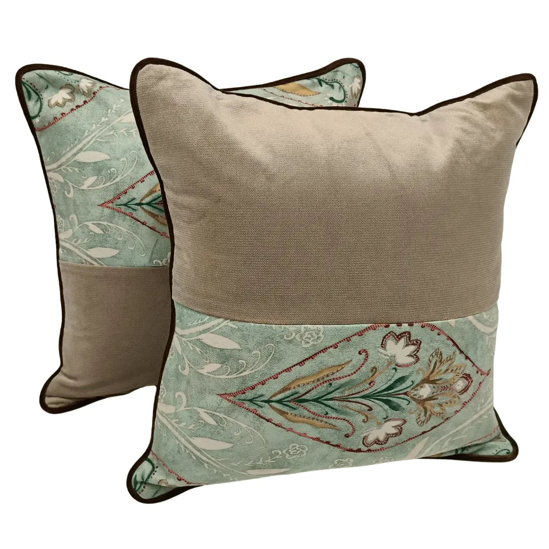 Elegant Floral Accent Pillow Covers (16x16, Set of 2) | ZIPCushions - view 2