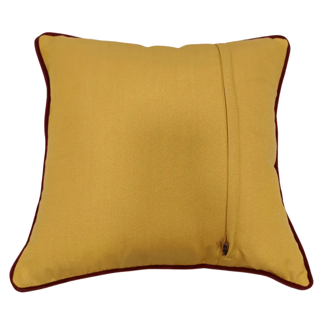 Vibrant Yellow with Contrast Trim Pillow Covers (16x16, Set of 2 | ZIPCushions - view 3