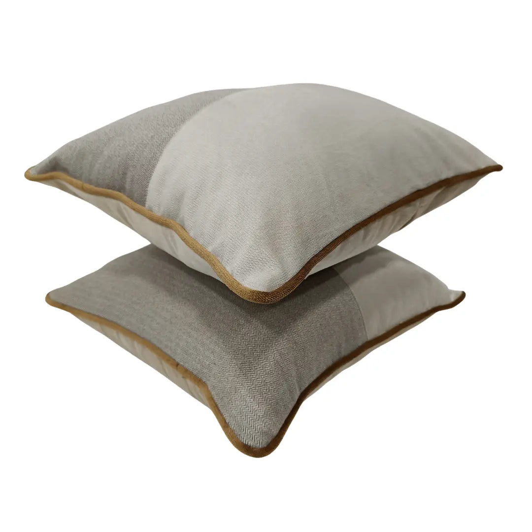 Taupe & Sand Panel Pillow Covers (16x16, Set of 2) | ZIPCushions - view 2