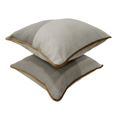 Taupe & Sand Panel Pillow Covers (16x16, Set of 2) - Alternate image