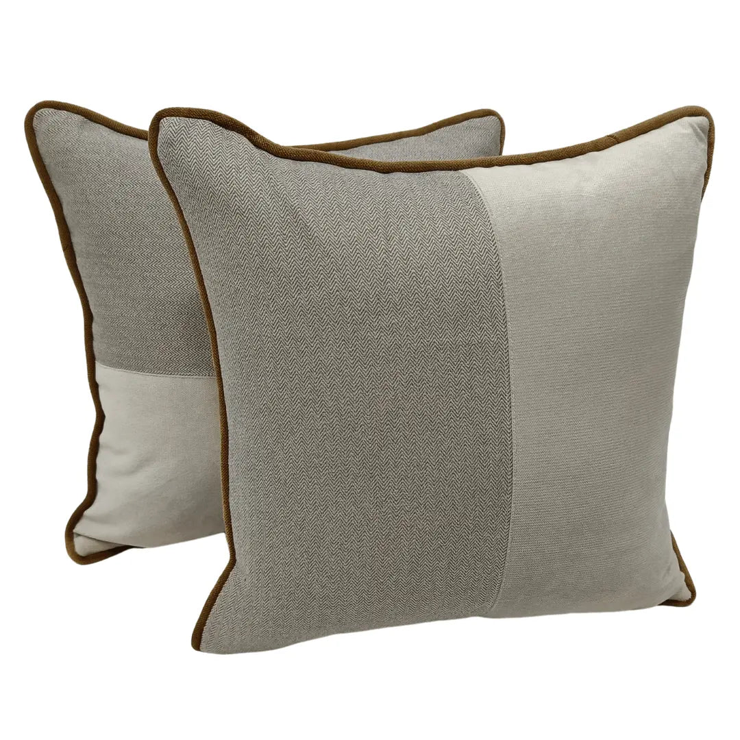 Taupe & Sand Panel Pillow Covers (16x16, Set of 2) | ZIPCushions