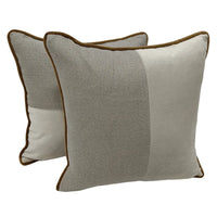 Taupe & Sand Panel Pillow Covers (16x16, Set of 2)