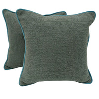 Charcoal & Teal Bouclé Pillow Covers (16x16, Set of 2)