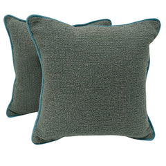 Charcoal & Teal Bouclé Pillow Covers (16x16, Set of 2)