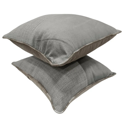 Charcoal & Silver Dual-Tone Pillow Covers (16x16, Set of 2) - Alternate image