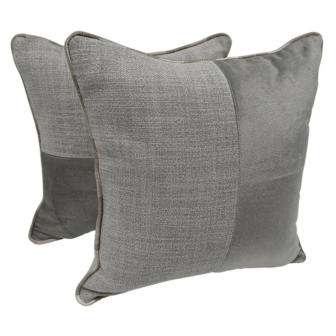 Charcoal & Silver Dual-Tone Pillow Covers (16x16, Set of 2) | ZIPCushions
