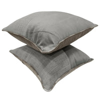 Charcoal & Silver Dual-Tone Pillow Covers (16x16, Set of 2)