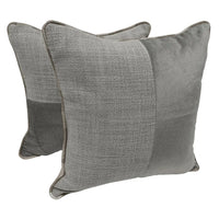 Charcoal & Silver Dual-Tone Pillow Covers (16x16, Set of 2)