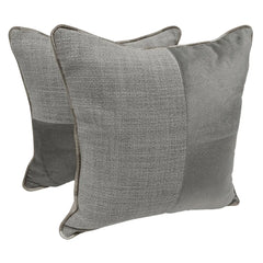 Charcoal & Silver Dual-Tone Pillow Covers (16x16, Set of 2)