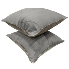 Charcoal & Silver Dual-Tone Pillow Covers (16x16, Set of 2) - Hover Image