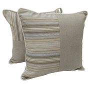 Beige & Striped Dual Tone Pillow Covers (16x16, Set of 2) | ZIPCushions